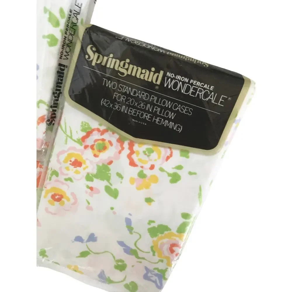 Vintage Springmaid Wondercare Floral Double Sheet Set